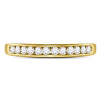 Load image into Gallery viewer, 14kt Yellow Gold Womens Round Diamond Wedding Channel Set Band 1/4 Cttw Size 9
