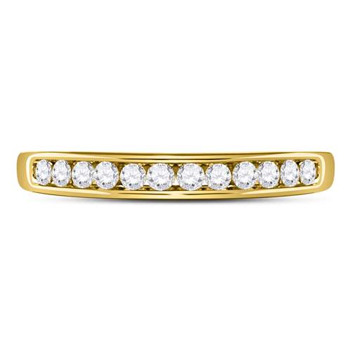 14kt Yellow Gold Womens Round Diamond Wedding Channel Set Band 1/4 Cttw Size 9