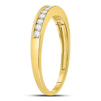 Load image into Gallery viewer, 14kt Yellow Gold Womens Round Diamond Wedding Channel Set Band 1/4 Cttw Size 9
