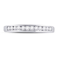 Load image into Gallery viewer, 14kt White Gold Womens Round Diamond Wedding Channel Set Band 1/4 Cttw
