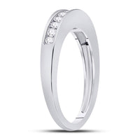 Load image into Gallery viewer, 14kt White Gold Womens Round Diamond Wedding Channel Set Band 1/4 Cttw Size 5
