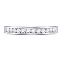 Load image into Gallery viewer, 14kt White Gold Womens Round Diamond Wedding Channel Set Band 1/4 Cttw Size 6
