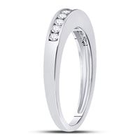Load image into Gallery viewer, 14kt White Gold Womens Round Diamond Wedding Channel Set Band 1/4 Cttw Size 6

