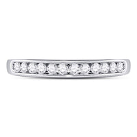 Load image into Gallery viewer, 14kt White Gold Womens Round Diamond Wedding Channel Set Band 1/4 Cttw Size 8
