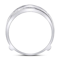 Load image into Gallery viewer, 14kt White Gold Womens Round Diamond Ring Guard Wrap Solitaire Enhancer 1/4 Cttw
