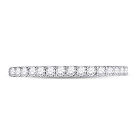 Load image into Gallery viewer, 14kt White Gold Womens Round Pave-set Diamond Single Row Wedding Band 1/4 Cttw
