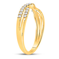 Load image into Gallery viewer, 14kt Yellow Gold Womens Round Diamond Contour Enhancer Wedding Band 1/4 Cttw
