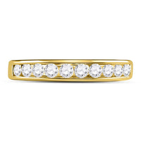 Load image into Gallery viewer, 14kt Yellow Gold Womens Round Diamond Wedding Channel Set Band 1/2 Cttw

