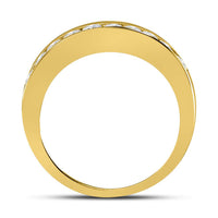 Load image into Gallery viewer, 14kt Yellow Gold Womens Round Diamond Wedding Channel Set Band 1/2 Cttw
