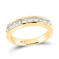 Load image into Gallery viewer, 14kt Yellow Gold Womens Round Diamond Wedding Channel Set Band 1/2 Cttw Size 5
