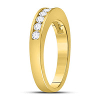 Load image into Gallery viewer, 14kt Yellow Gold Womens Round Diamond Wedding Channel Set Band 1/2 Cttw Size 8
