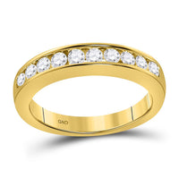 Load image into Gallery viewer, 14kt Yellow Gold Womens Round Diamond Wedding Channel Set Band 1/2 Cttw Size 8
