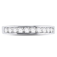 Load image into Gallery viewer, 14kt White Gold Womens Round Diamond Wedding Channel Set Band 1/2 Cttw
