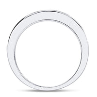 Load image into Gallery viewer, 14kt White Gold Womens Round Diamond Wedding Channel Set Band 1/2 Cttw
