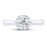 Load image into Gallery viewer, 14kt White Gold Womens Round Diamond Solitaire Bridal Wedding Engagement Ring 1/2 Cttw
