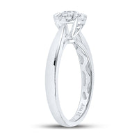 Load image into Gallery viewer, 14kt White Gold Womens Round Diamond Solitaire Bridal Wedding Engagement Ring 1/2 Cttw
