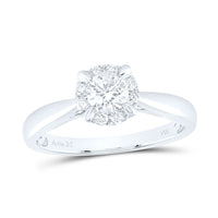 Load image into Gallery viewer, 14kt White Gold Womens Round Diamond Solitaire Bridal Wedding Engagement Ring 1/2 Cttw
