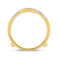 Load image into Gallery viewer, 14kt Yellow Gold Womens Round Diamond Curved Wrap Ring Guard Enhancer 1/3 Cttw
