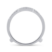 Load image into Gallery viewer, 14kt White Gold Womens Round Diamond Wrap Ring Guard Enhancer Wedding Band 1/3 Cttw
