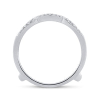 Load image into Gallery viewer, 14kt White Gold Womens Round Diamond Wrap Ring Guard Enhancer Wedding Band 1/3 Cttw
