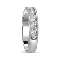Load image into Gallery viewer, 14kt White Gold Womens Round Channel-set Diamond Single Row Wedding Band 1.00 Cttw
