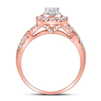 Load image into Gallery viewer, 14kt Rose Gold Womens Round Diamond Twist Bridal Wedding Engagement Ring Band Set 1.00 Cttw (Certified)
