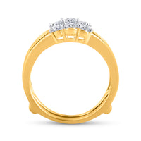 Load image into Gallery viewer, 14kt Two-Tone Yellow Gold Womens Round Diamond Wrap Ring Guard Enhancer 1.00 Cttw
