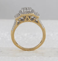 Load image into Gallery viewer, 14kt Yellow Gold Womens Round Diamond Bridal Wedding Engagement Ring Band Set 1.00 Cttw
