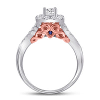 Load image into Gallery viewer, 14kt Two-tone Gold Womens Round Diamond Bridal Wedding Engagement Ring Band Set 1.00 Cttw (Certified)
