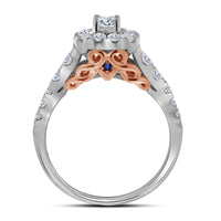 Load image into Gallery viewer, 14kt Two-tone Gold Womens Round Diamond Bridal Wedding Engagement Ring Band Set 1.00 Cttw (Certified)
