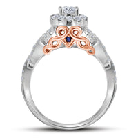 Load image into Gallery viewer, 14kt Two-tone Gold Womens Round Diamond Bridal Wedding Engagement Ring Band Set 1.00 Cttw (Certified)
