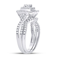 Load image into Gallery viewer, 14kt White Gold Womens Round Diamond Bridal Wedding Engagement Ring Band Set 1.00 Cttw (Certified)
