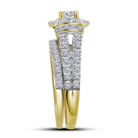 Load image into Gallery viewer, 14kt Yellow Gold Womens Round Diamond Bridal Wedding Engagement Ring Band Set 2.00 Cttw
