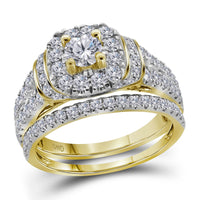 Load image into Gallery viewer, 14kt Yellow Gold Womens Round Diamond Bridal Wedding Engagement Ring Band Set 2.00 Cttw
