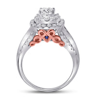 Load image into Gallery viewer, 14kt Two-tone Gold Womens Round Diamond Bridal Wedding Engagement Ring Band Set 2.00 Cttw (Certified)
