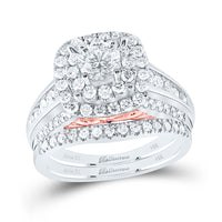 Load image into Gallery viewer, 14kt Two-tone Gold Womens Round Diamond Bridal Wedding Engagement Ring Band Set 2.00 Cttw (Certified)
