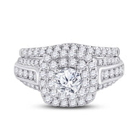 Load image into Gallery viewer, 14kt Two-tone Gold Womens Round Diamond Bridal Wedding Engagement Ring Band Set 2.00 Cttw
