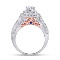 Load image into Gallery viewer, 14kt Two-tone Gold Womens Round Diamond Bridal Wedding Engagement Ring Band Set 2.00 Cttw
