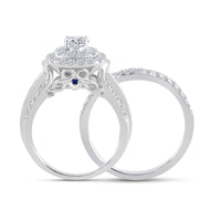Load image into Gallery viewer, 14kt White Gold Womens Round Diamond Bridal Wedding Engagement Ring Band Set 2.00 Cttw (Certified)
