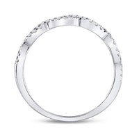 Load image into Gallery viewer, 10kt White Gold Womens Round Diamond Woven Twist Stackable Band Ring 1/4 Cttw
