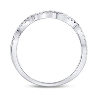 Load image into Gallery viewer, 10kt White Gold Womens Round Diamond Woven Twist Stackable Band Ring 1/4 Cttw
