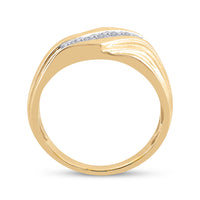 Load image into Gallery viewer, 10kt Yellow Gold Mens Round Diamond Wedding Band Ring 1/3 Cttw

