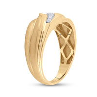 Load image into Gallery viewer, 10kt Yellow Gold Mens Round Diamond Wedding Band Ring 1/3 Cttw
