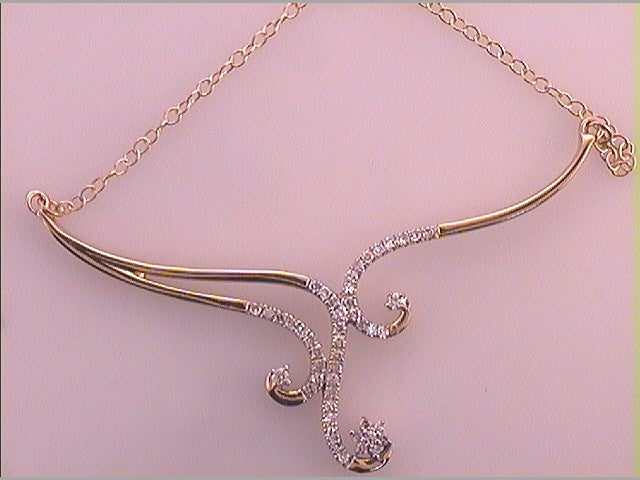 10kt Yellow Gold Womens Diamond Fashion Pendant Necklace 1/4 Cttw