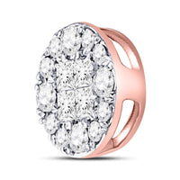 Load image into Gallery viewer, 14kt Rose Gold Womens Princess Round Diamond Cluster Pendant 1/4 Cttw
