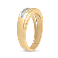 Load image into Gallery viewer, 14kt Yellow Gold Mens Round Channel-set Diamond Wedding Anniversary Band Ring 1/4 Cttw
