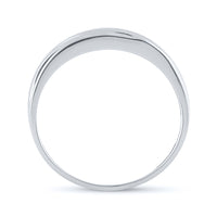 Load image into Gallery viewer, 10kt White Gold Mens Round Channel-set Diamond Single Row Wedding Band Ring 1/4 Cttw
