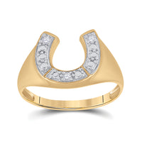 Load image into Gallery viewer, 0.01CTW-DIA HORSE-SHOE MENS RING
