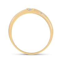 Load image into Gallery viewer, 14kt Yellow Gold Mens Round Diamond Double Cross Wedding Band Ring 1/20 Cttw
