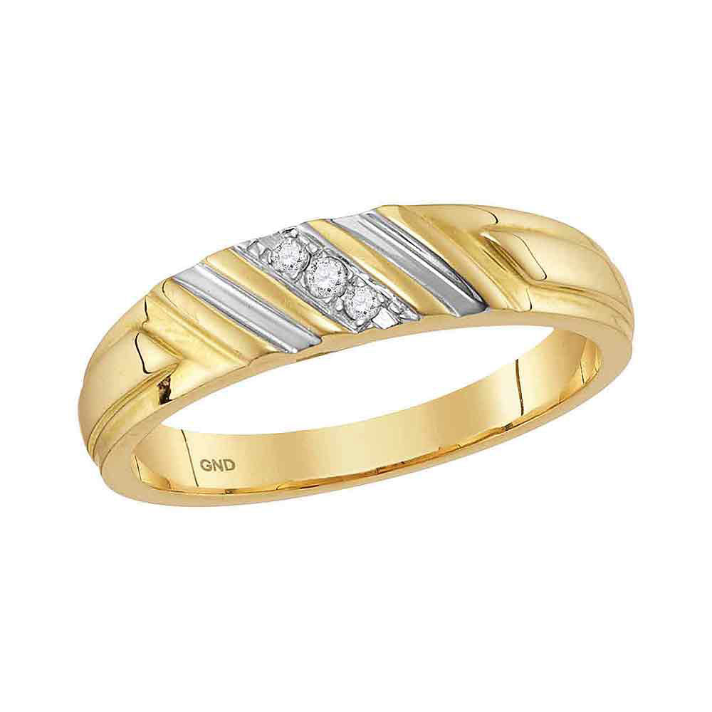 14kt Yellow Gold His & Hers Round Diamond Cluster Matching Bridal Wedding Ring Band Set 1/4 Cttw